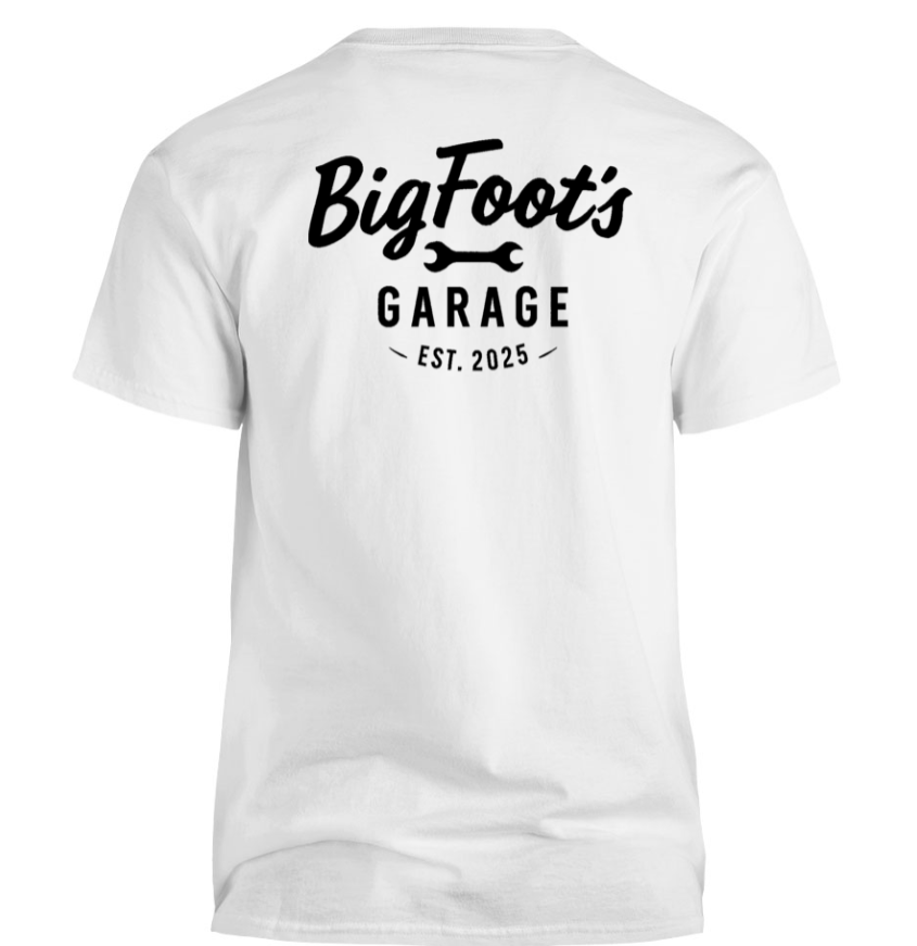 Big Foot's Garage White Tee